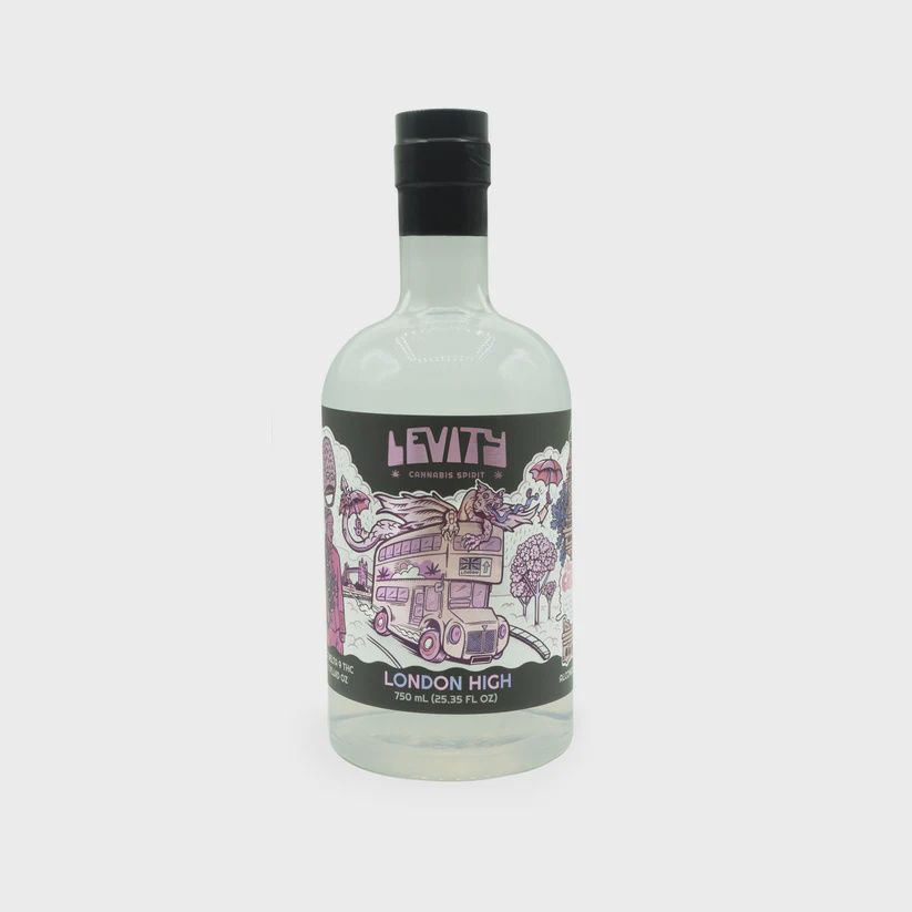 Levity Cannabis Spirits - 50mg/750ml bottle, Flavor: London High
