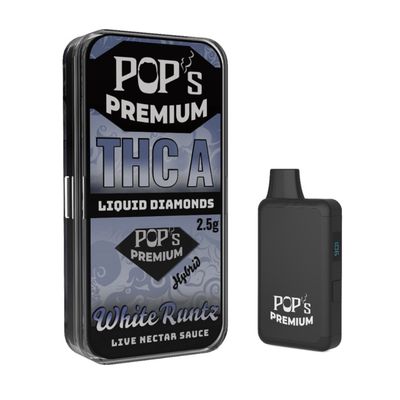 Pop&#39;s Premium White Runtz (hybrid) THCa Liquid Diamonds | 2.5g Disposable Vape