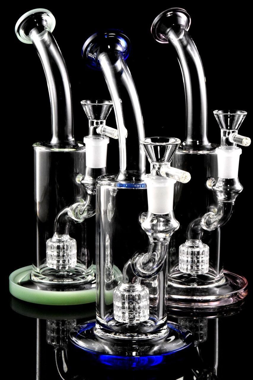 9.5&quot; Small Glass on Glass Straight Shooter Water Pipe with Matrix Perc