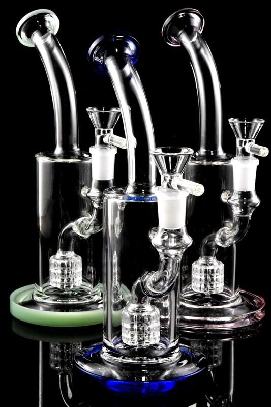 9.5&quot; Small Glass on Glass Straight Shooter Water Pipe with Matrix Perc