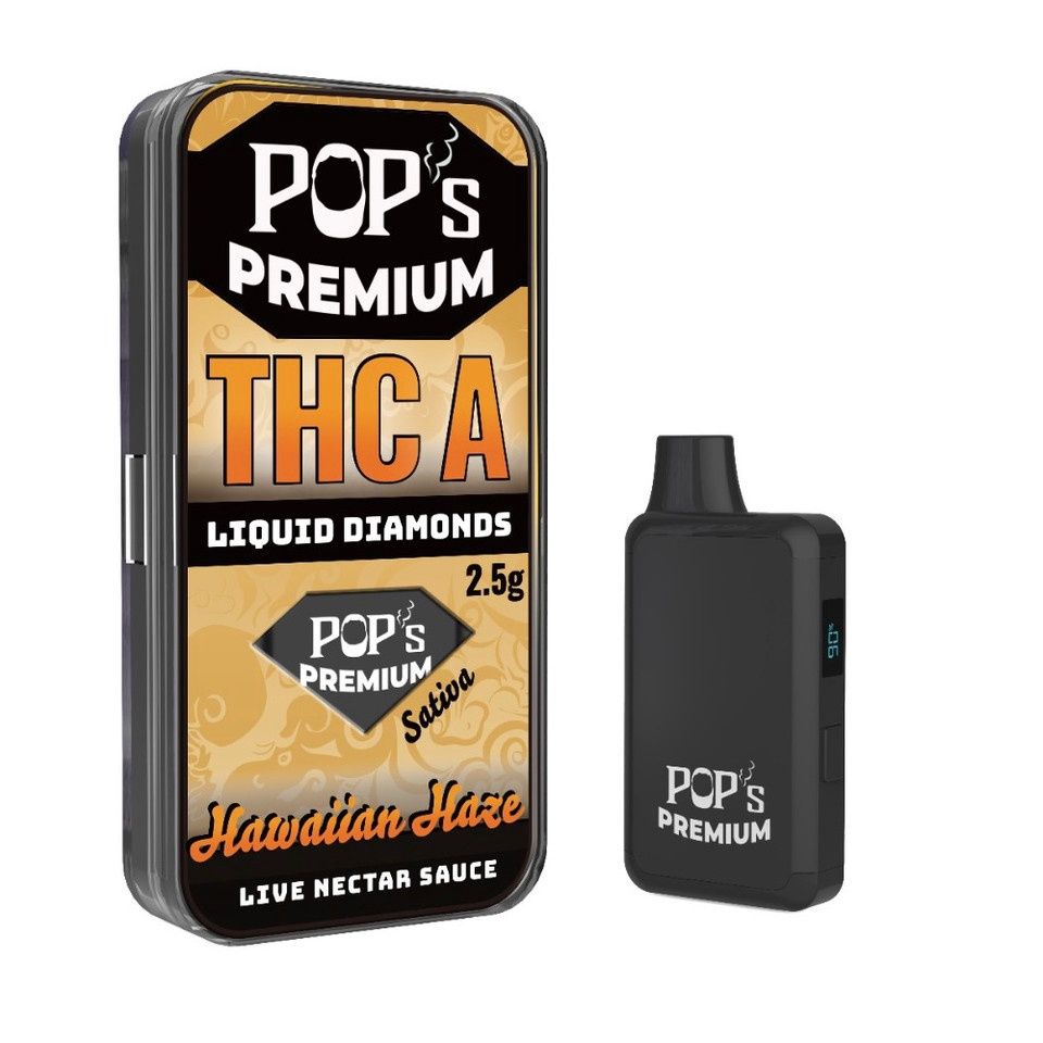 Pop&#39;s Premium Hawaiian Haze (Sativa) THCa Liquid Diamonds | 2.5g Disposable Vape