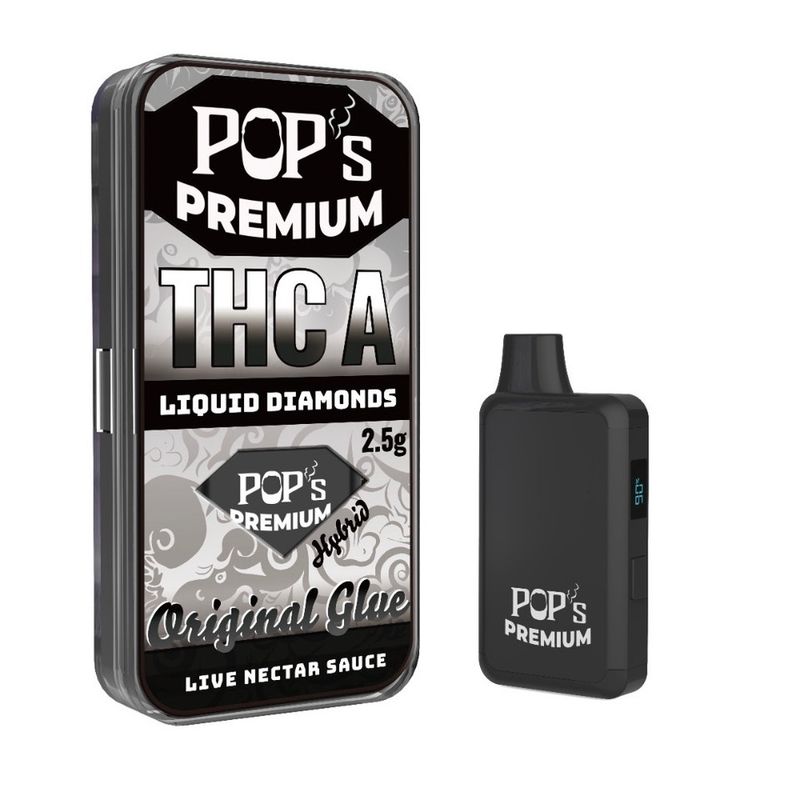 Pop&#39;s Premium Original Glue (Hybrid) THCa Liquid Diamonds | 2.5g Disposable Vape