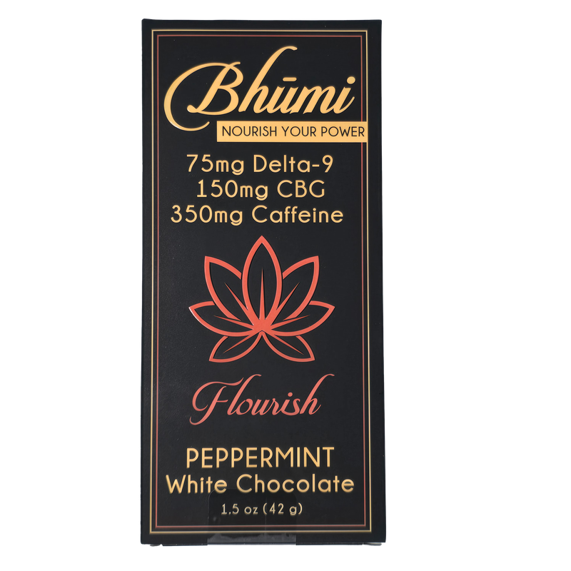 Bhumi Peppermint White Chocolate Bar (100mg D9 + 200mg CBG + 350mg Caffeine)