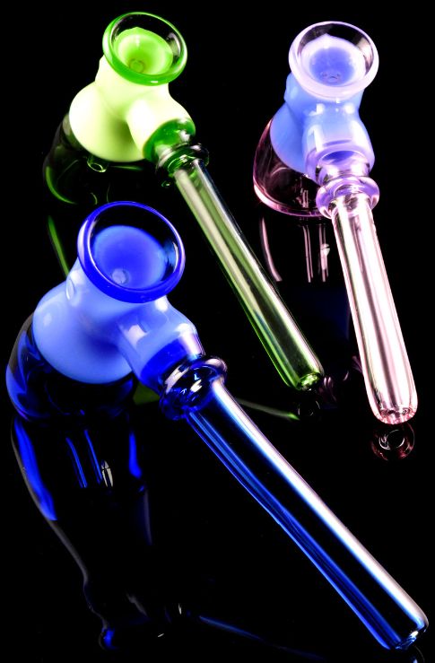 7.5&quot; Bright Neon Colored Glass Hammer Bubbler