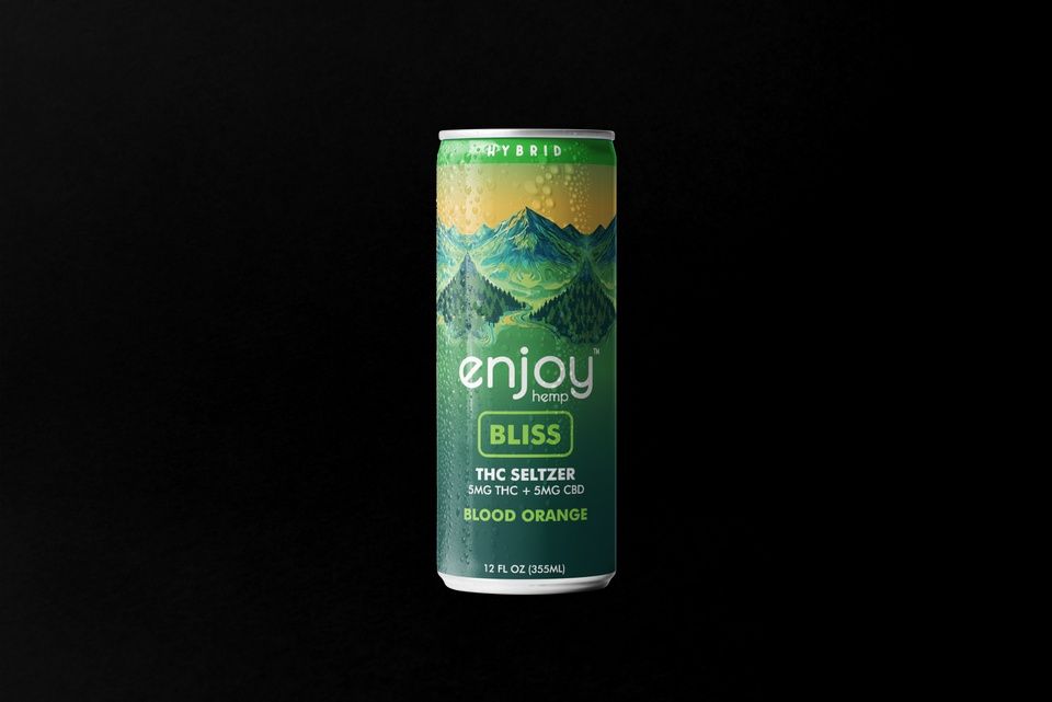 Enjoy Hemp 5mg THC + 5mg CBD Blood Orange Seltzer for Bliss (Hybrid)