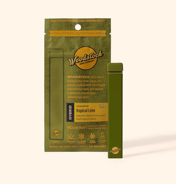 Woodstock Hemp Tropical Lime (Hybrid) THCa Live Resin | 2g Disposable Vape