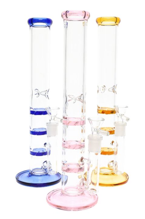 Medium Straight Shooter Water Pipe with Triple Vortex Percs
