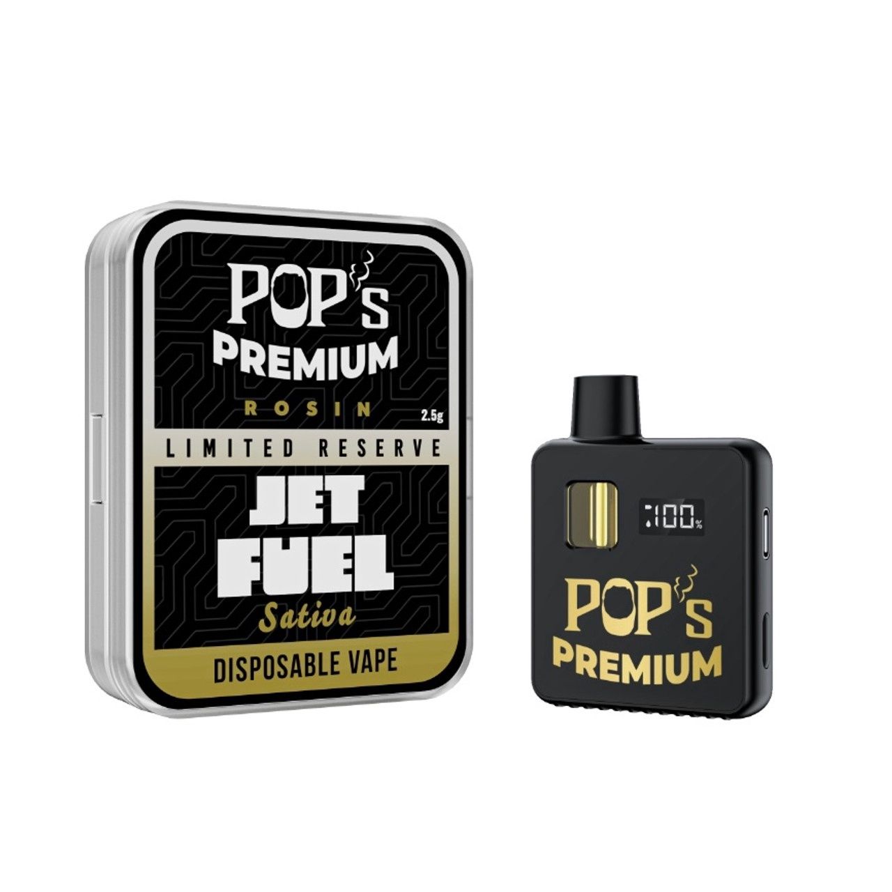 Pop&#39;s Premium Jet Fuel (Sativa) THCa Rosin | 2.5g Disposable Vape