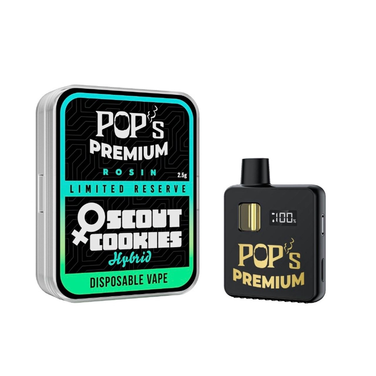 Pop&#39;s Premium GSC (Hybrid) THCa Rosin | 2.5g Disposable Vape