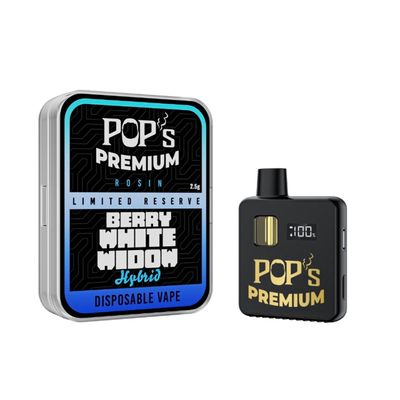 Pop&#39;s Premium Berry White Widow (Hybrid) THCa Rosin | 2.5g Disposable Vape
