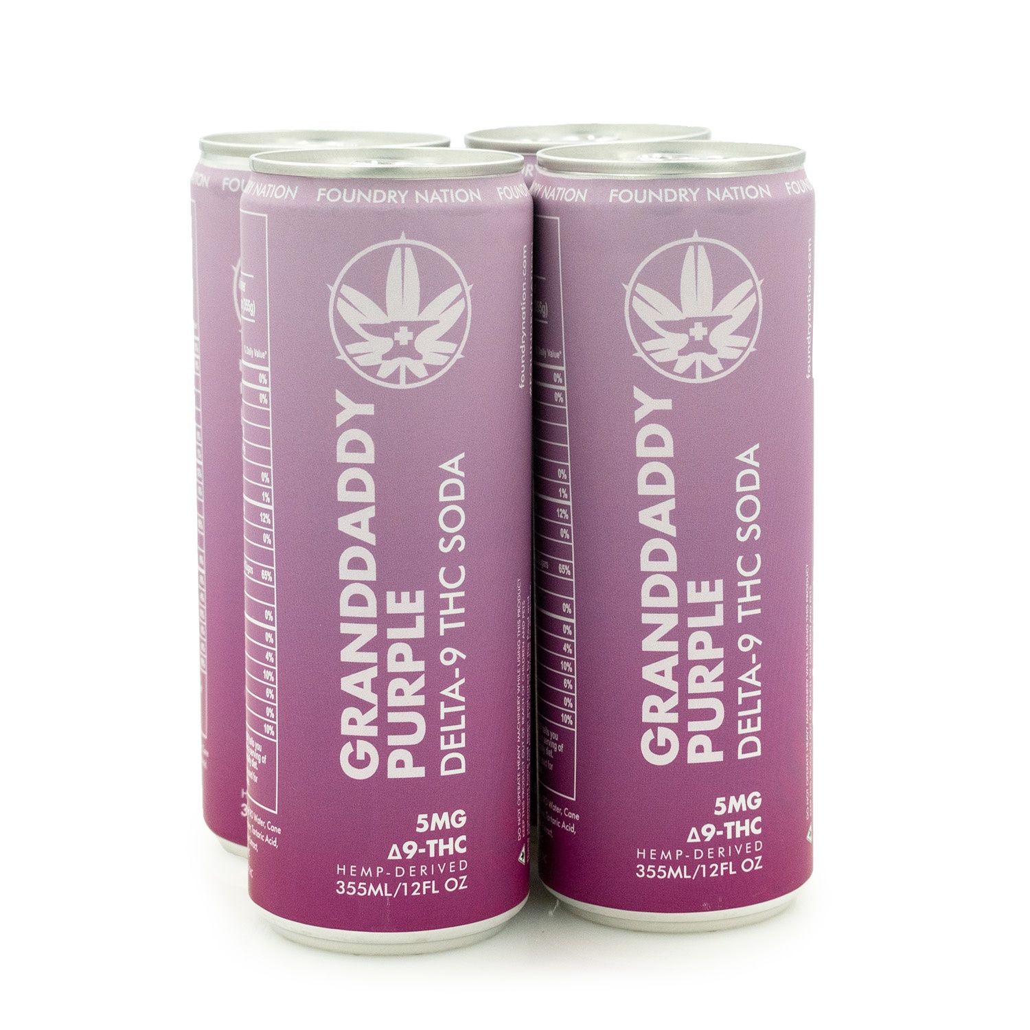 Foundry Nation THC Craft Soda 5mg, Flavor: Granddaddy Purple-Grape