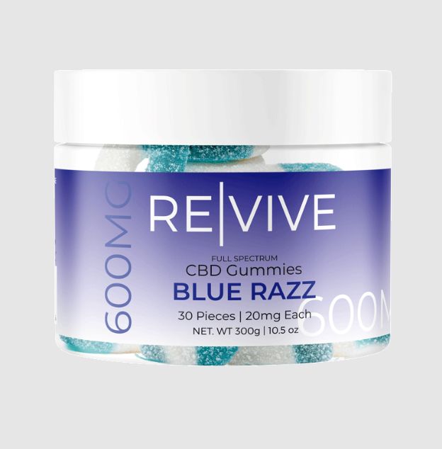 The Hemp Doctor | Revive Full Spectrum CBD Gummies 30ct- 20mg, Flavor: Blue Razz