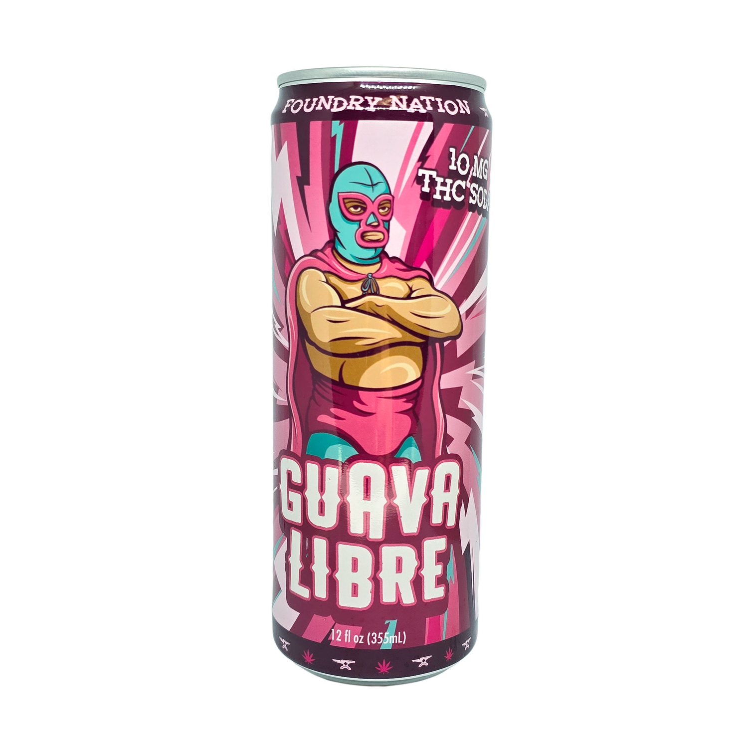 Foundry Nation Ringside Refresher 10mg THC Soda, Flavor: Guava Libre