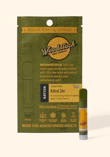Woodstock Hemp Astral Zen (Sativa) THCa Live Resin | 1g Vape Cartridge