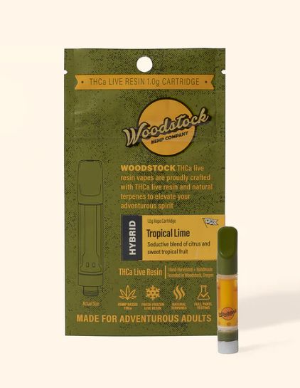 Woodstock Hemp Tropical Lime (Hybrid) THCa Live Resin | 1g Vape Cartridge