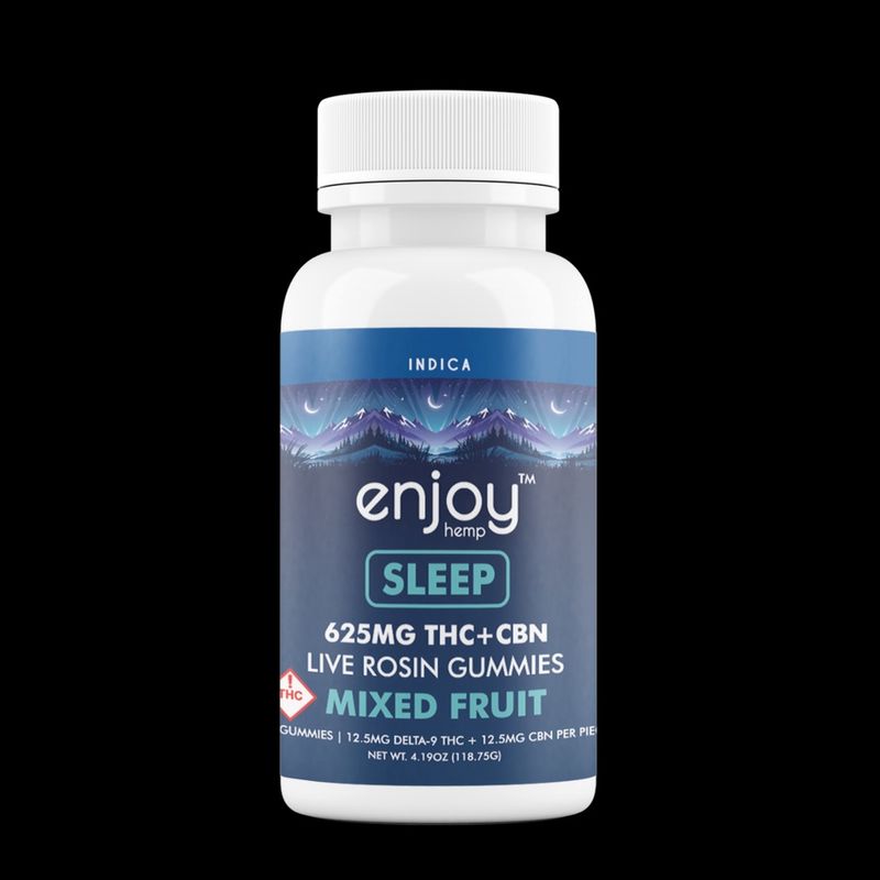 Enjoy Hemp 625 mg Sleep 1:1 Live Rosin Delta 9 THC/CBN Gummies - 25 mg each (Indica)