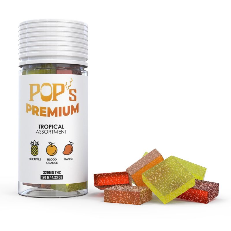 Pop&#39;s Premium Delta 9 Tropical Assortment Gummies 16ct - 320mg