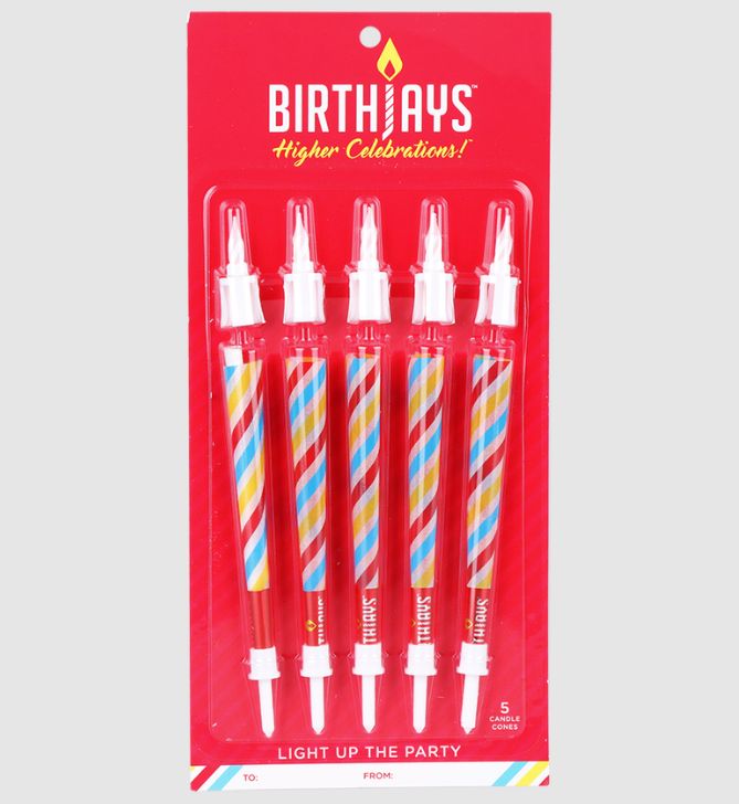 BirthJays Birthday Pre-Rolled Candle Cones | King Size | 5pc Pack