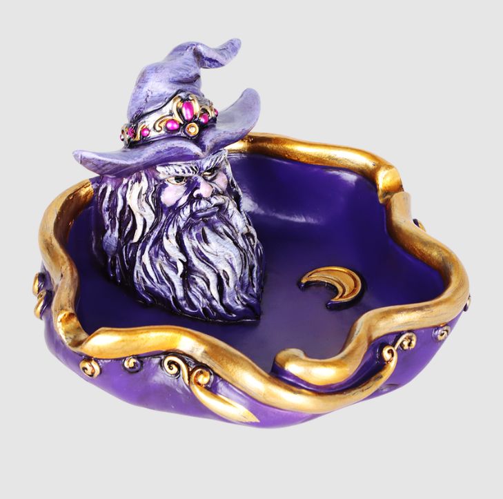 Moon Wizard Polyresin Ashtray | 5&quot; x 4.8&quot;