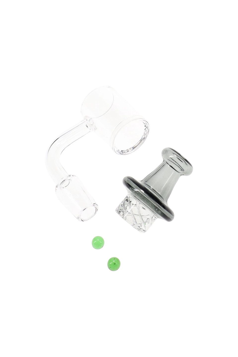 14.5mm Male Domeless Spinner Quartz Banger Nail with Banger Beads, Color: Black