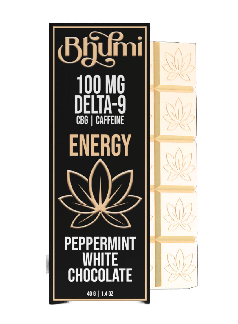 Bhumi Peppermint White Chocolate Bar (100mg D9 + 200mg CBG + 350mg Caffeine)