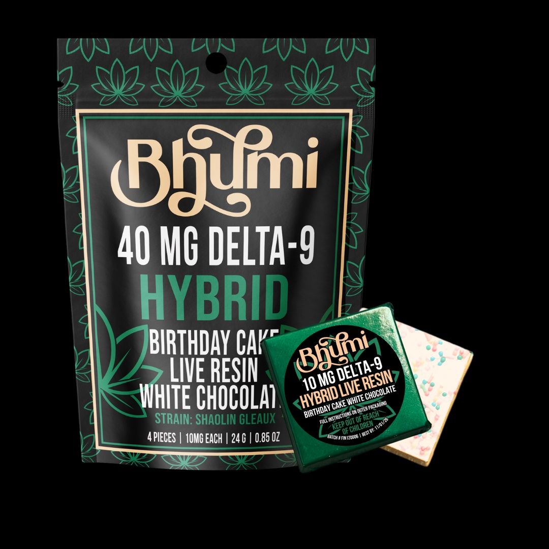Bhumi Hybrid Live Resin Birthday Cake White Chocolate 4ct Bites (40mg Delta 9)