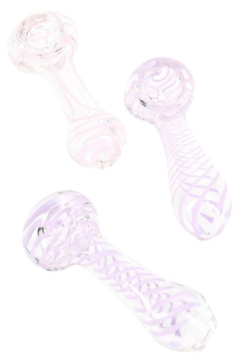 3.5&quot; Neon Striped Clear Glass Pipe