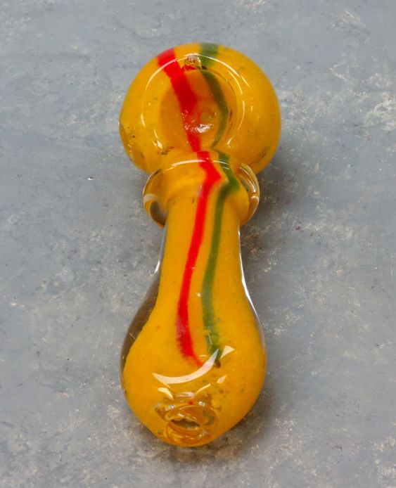 3&quot; Rasta Stripe Frit Glass Pipe