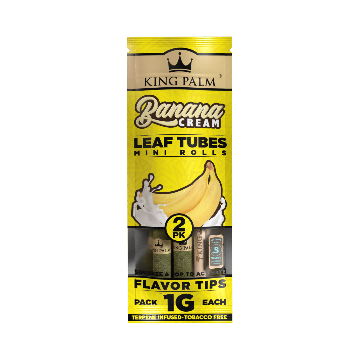 King Palm-2 Mini Rolls, Flavor: Banana Cream