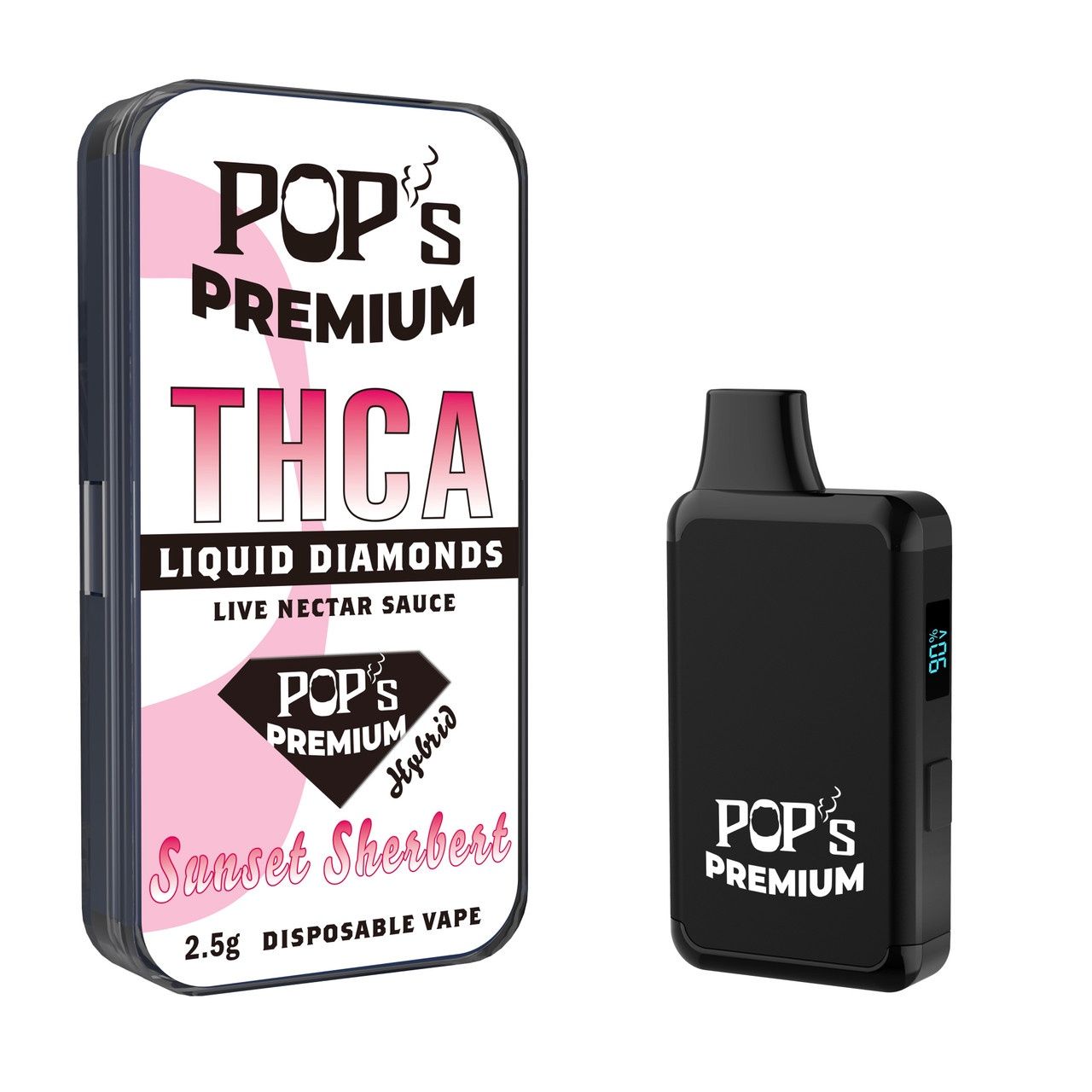 Pop's Premium Sunset Sherbert (Hybrid) THCa Liquid Diamonds | 2.5g Disposable Vape