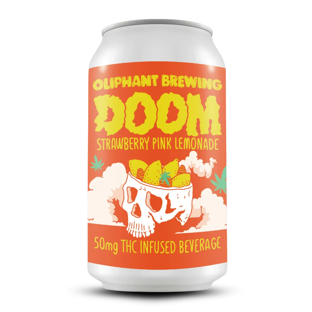 Oliphant Brewing: DOOM | 50MG D9 THC, Flavor: Strawberry Pink Lemonade