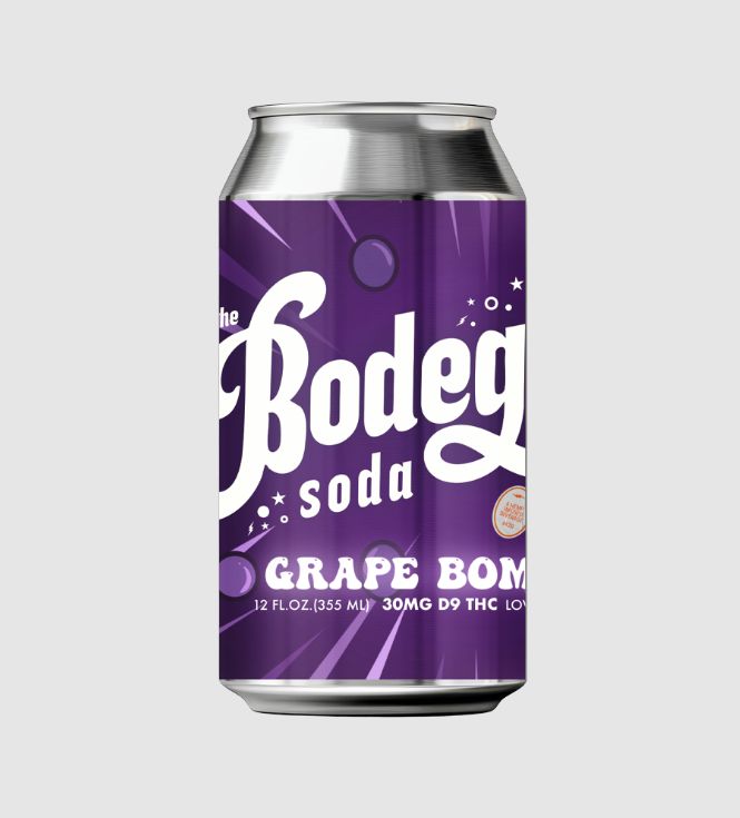 The Bodega Soda | Craft Soda | 30mg, Flavor: Grape Bomb
