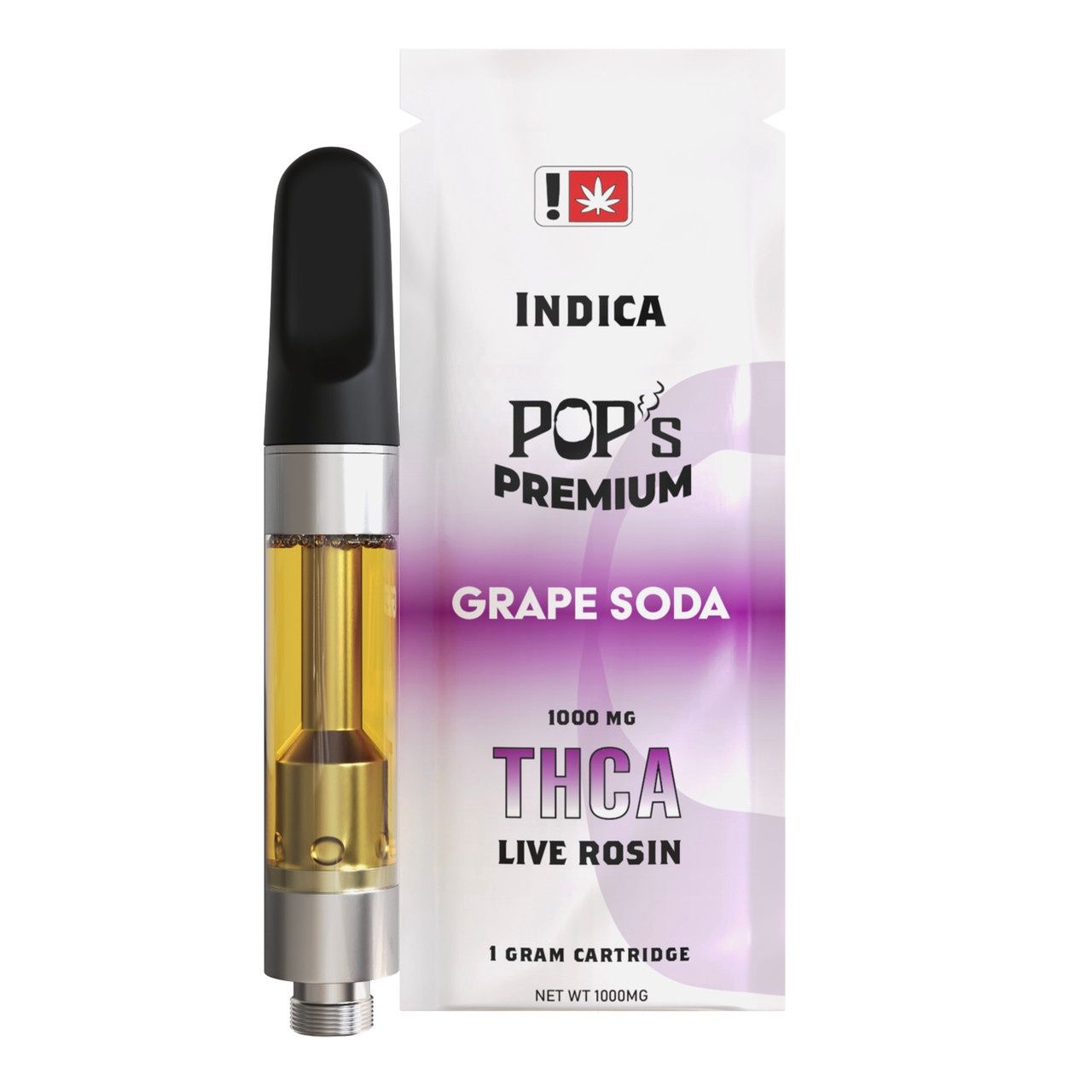 Pop's Premium Grape Soda (Indica) Live Rosin THCa | 1g Cartridge
