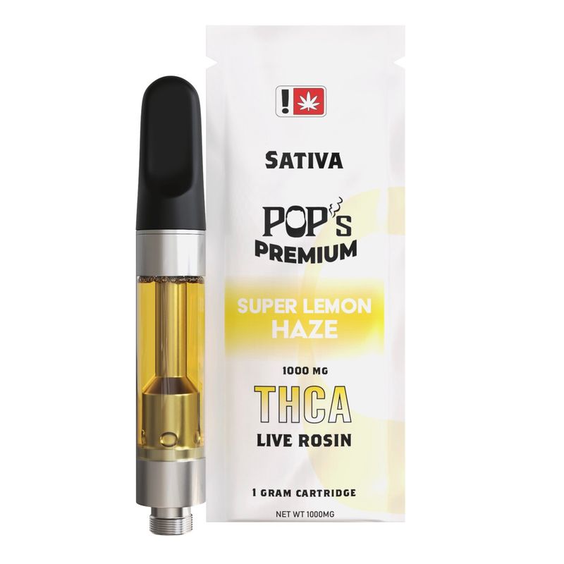 Pop's Premium Super Lemon Haze (sativa) Live Rosin THCa | 1g Cartridge