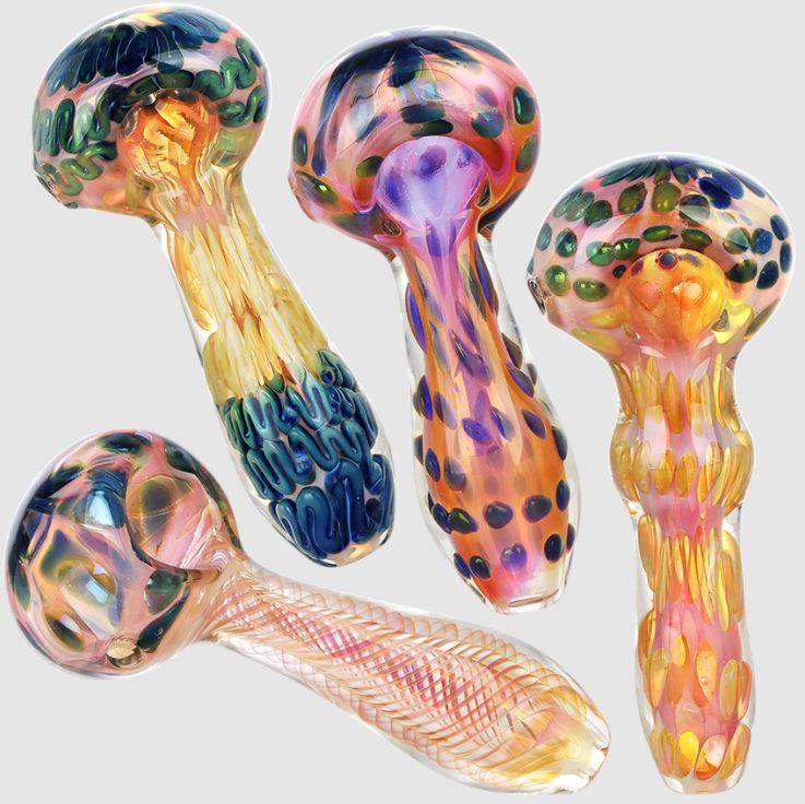 4"-4.25" Fumed Whispers Glass Spoon Pipe