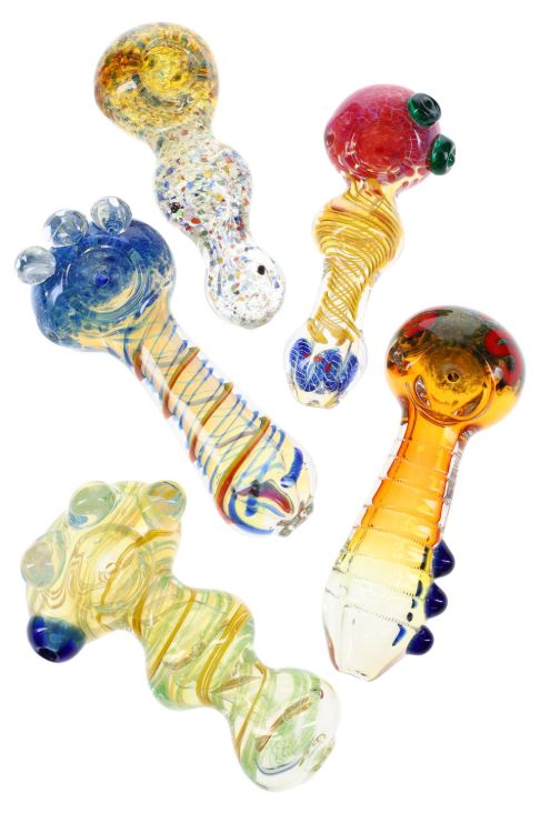 (Assorted) 4–5" Colorful Glass Hand Pipe