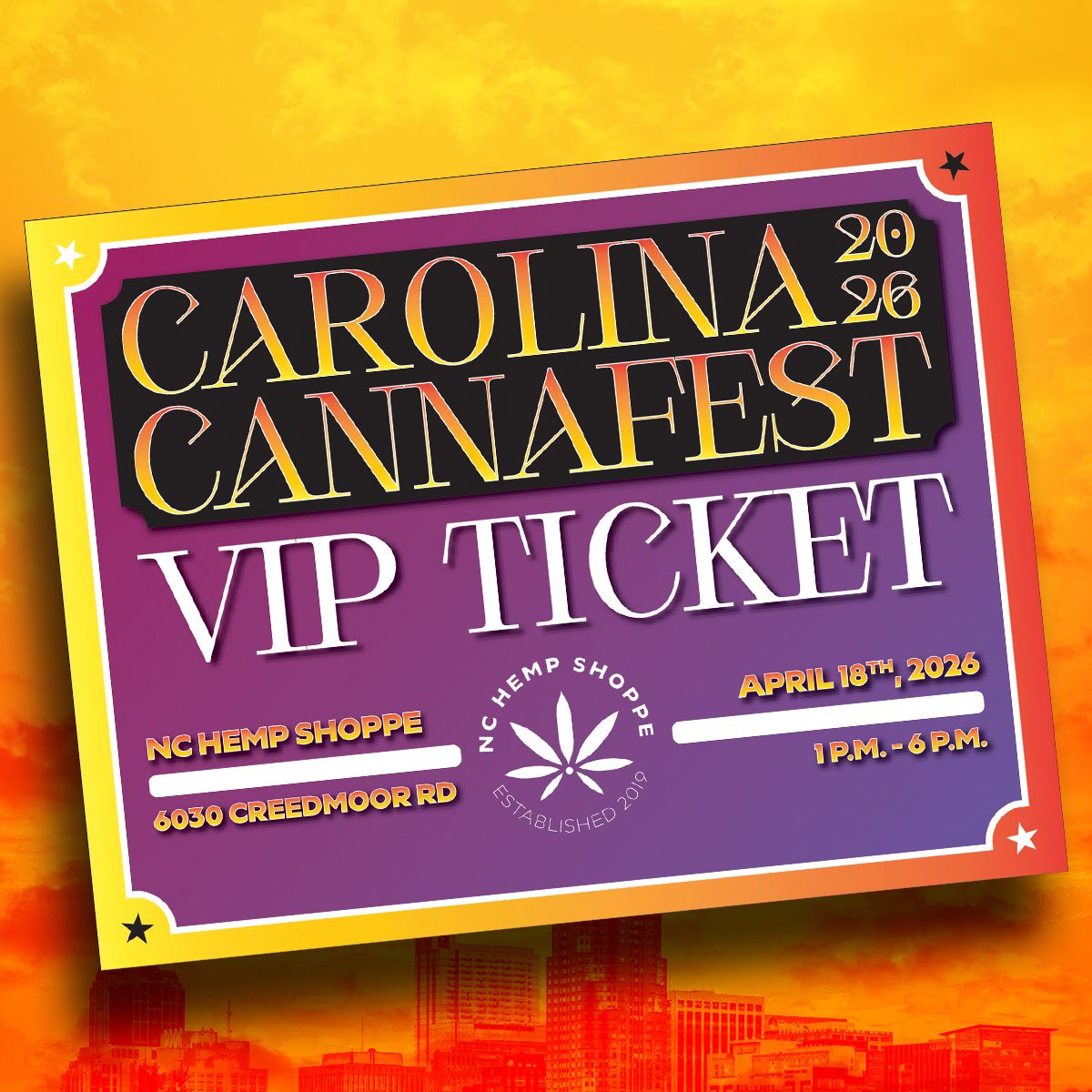 Carolina Cannafest VIP Tickets, T-Shirt Size: Small