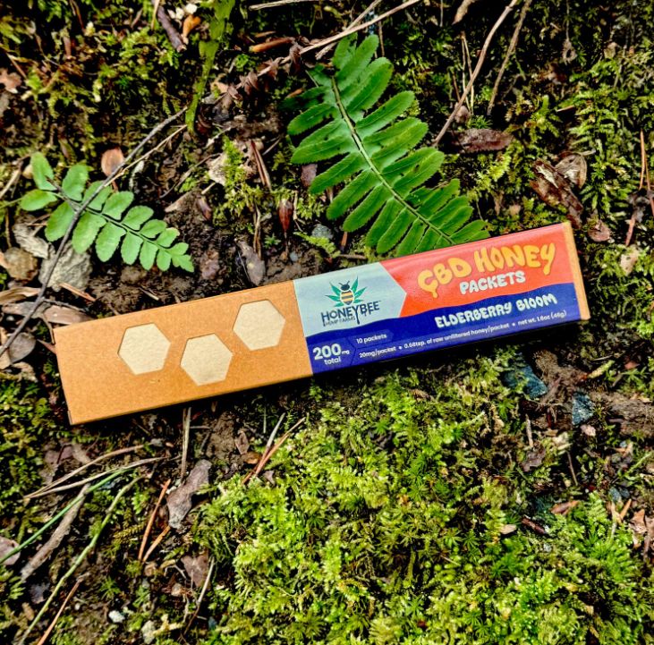 HoneyBee Hemp Farms | Elderberry Bloom CBD 10ct. Honey Packet | 20mg Packets