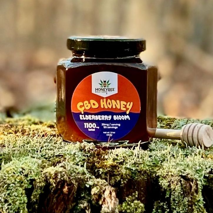 HoneyBee Hemp Farms | Elderberry Bloom CBD Honey | 1100mg Jar