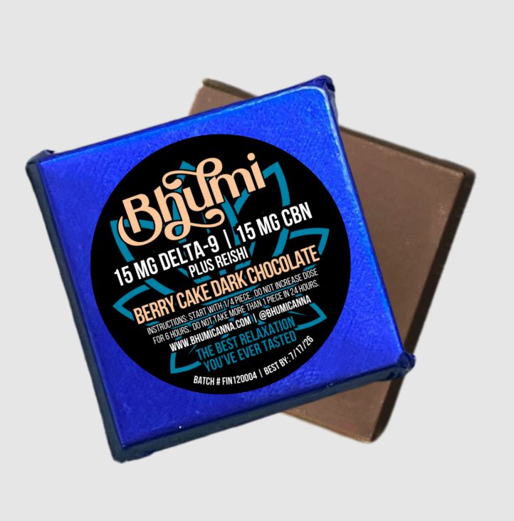 Berry Cake Dark Chocolate Bites - 15mg D9 + 15mg CBN + Reishi