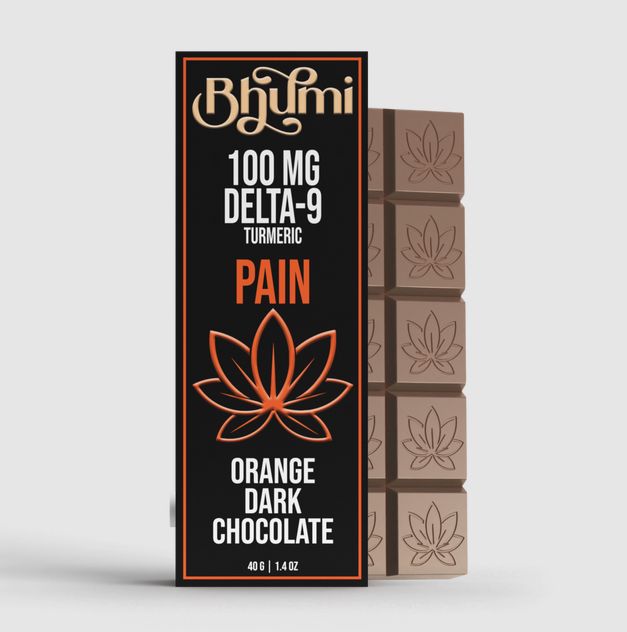 Orange Dark Chocolate Pain Bar - 100mg Delta9 + Turmeric