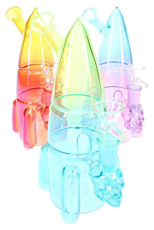 7.5" Rocket Ship Water Pipe with Showerhead Perc