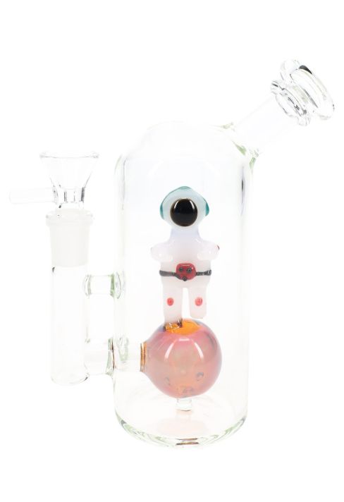 6.5" Clear Astronaut Water Pipe with Sphere Perc