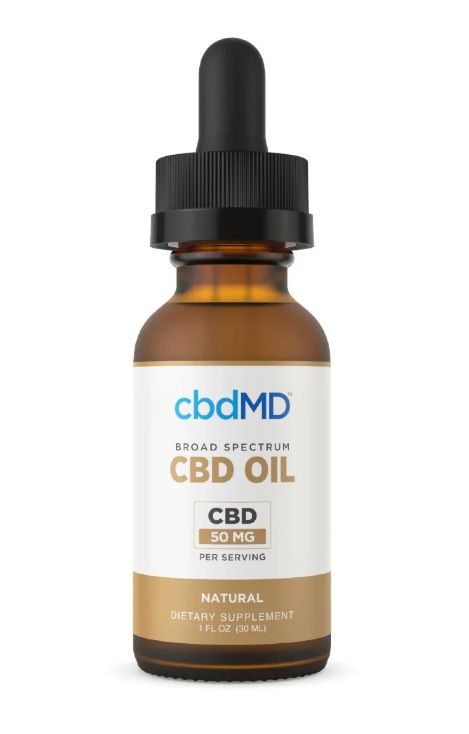 cbdMD | Broad Spectrum CBD Oil Tincture | 50mg Per Serving| Bottle 1500mg