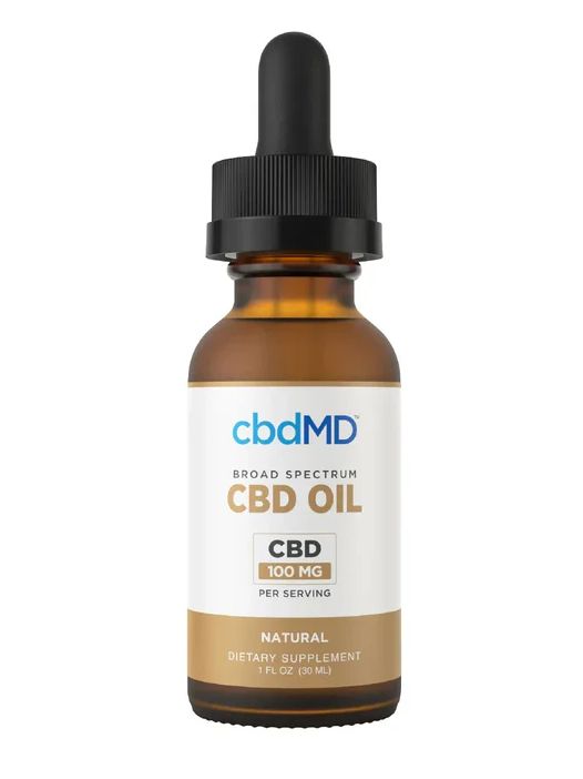 cbdMD | Broad Spectrum CBD Oil Tincture | 100mg Per Serving| 3000mg Bottle