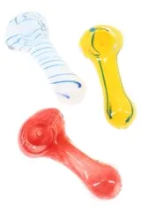 2.5" Mini Striped Frit Glass Spoon Pipe