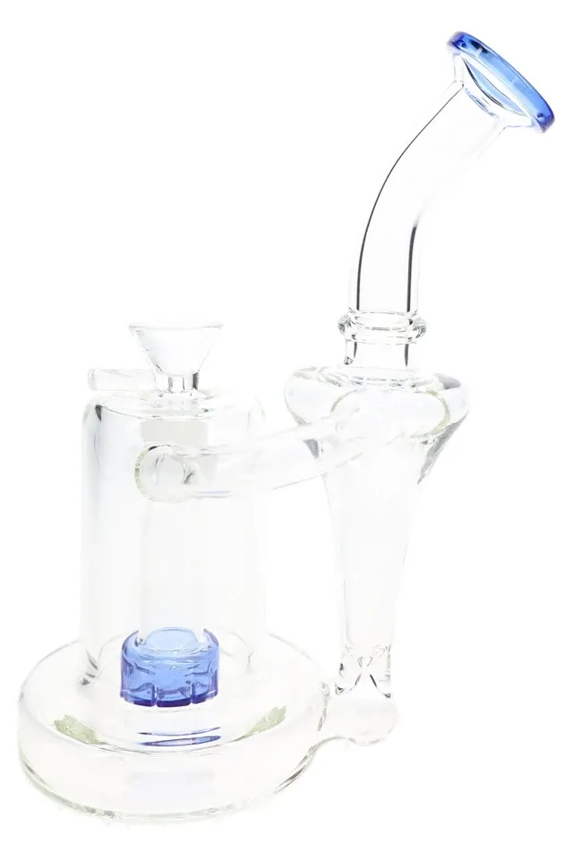 7.5" Glass Recycler Water Pipe with Showerhead Perc