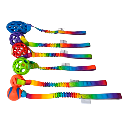 Bungeegriff für Bälle mit Rainbowmuster, 58 - 64 cm