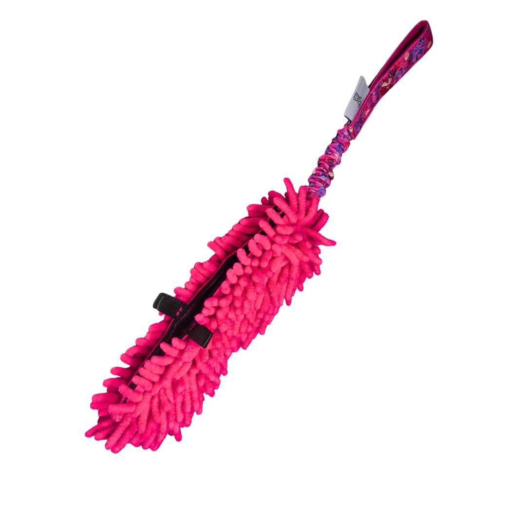 Futterbeutel Zergel mit Mopp in pink und extra starken Bungee