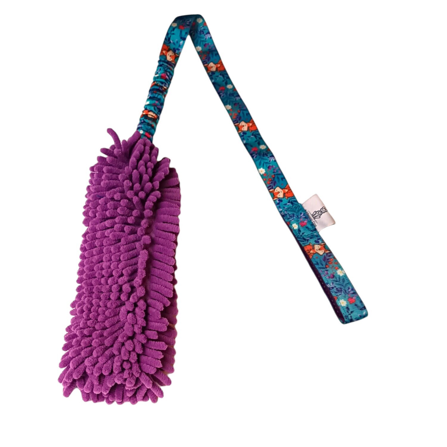 Zergel mit Mopp und Fuchsgurtband-Bungee 98 cm lang - robustes interaktives Hundespielzeug - Agility Spielzeug